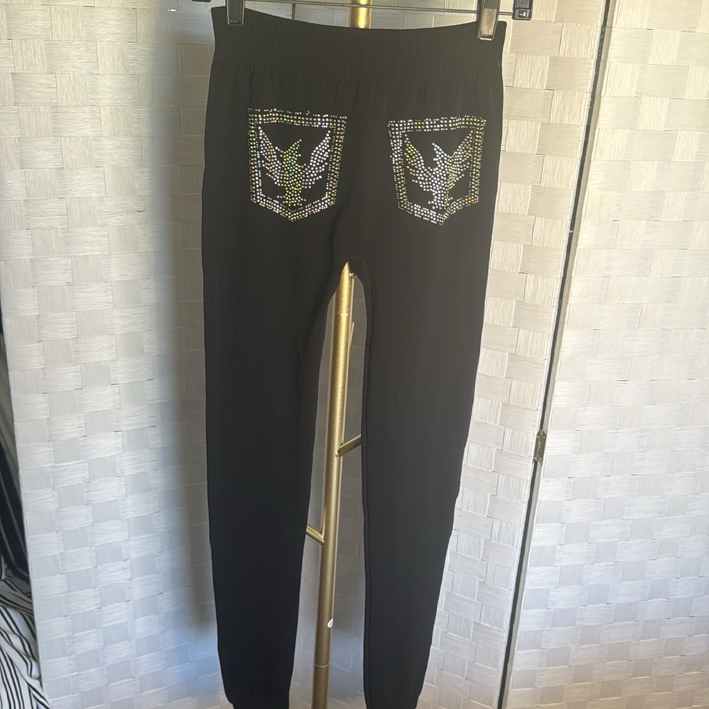 Connection 18 Black Rhinestone Leggings